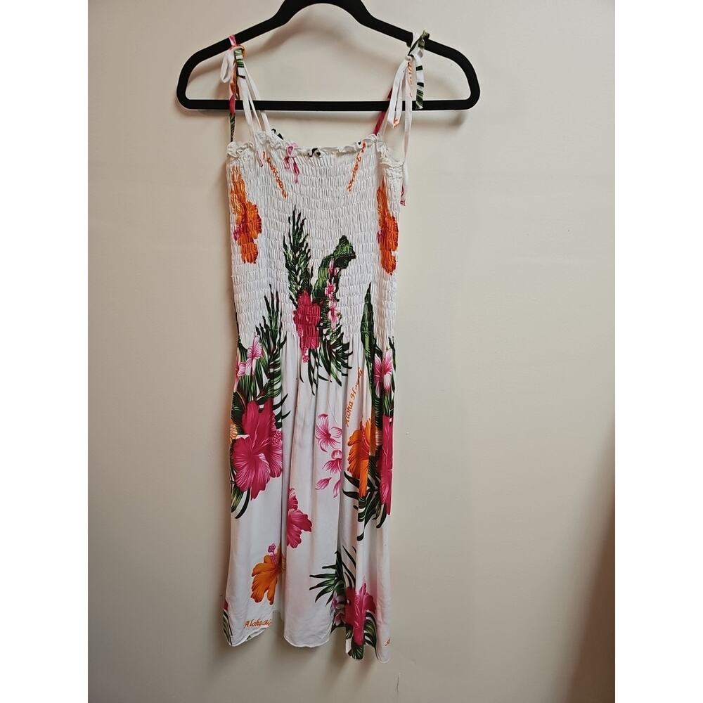 Aloha Fashion Tropical Shirred Hawaiian Sundress One Size ( Fits S-XL)